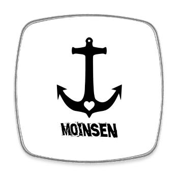 Anker Moinsen mit Herz - Viereckiger Kühlschrankmagnet - Weiß - Vorne