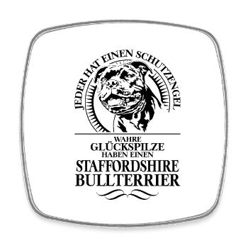 STAFFORDSHIRE BULLTERRIER Schutzengel Wilsigns - Viereckiger Kühlschrankmagnet - Weiß - Vorne