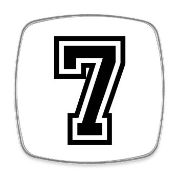 7 Number symbol - Square fridge magnet - white - Front