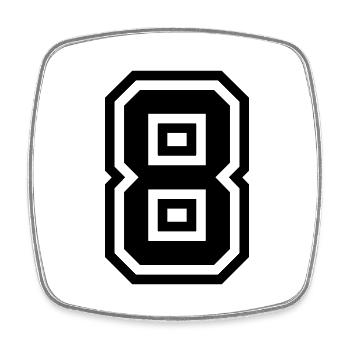 8 Zahl symbol - Viereckiger Kühlschrankmagnet - Weiß - Vorne