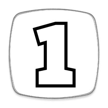 1 - Square fridge magnet - white - Front
