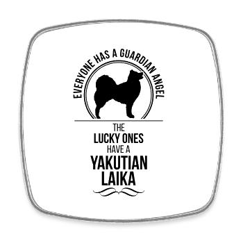 YAKUTIAN LAIKA Guardian Angel Dogs Wilsigns - Square fridge magnet - white - Front