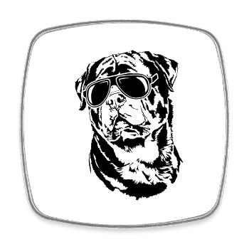 ROTTWEILER cool sunglasses dog dogs Wilsigns - Square fridge magnet - white - Front