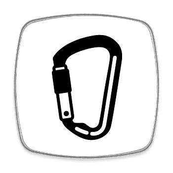 Climbing equipment carabiners - Square fridge magnet - white - Front