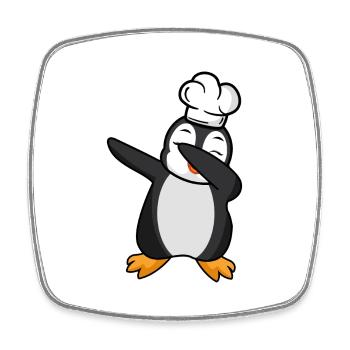 dab dabbing penguin cook winter banquet funny - Square fridge magnet - white - Front