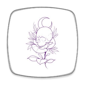 SKULL ROSE! - Square fridge magnet - white - Front