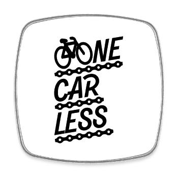 Bicycle Bike - One Car Less Sustainability Environment - Square fridge magnet - white - Front
