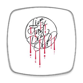 Live Fast Die - Square fridge magnet - white - Front