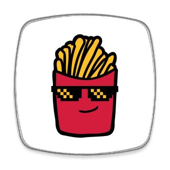Cool Pommes Frites - Viereckiger Kühlschrankmagnet - Weiß - Vorne
