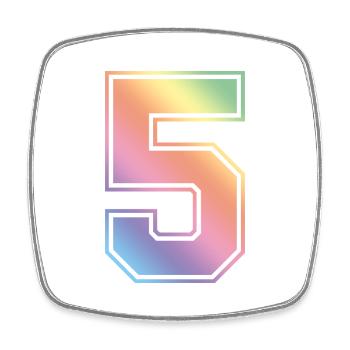 5 Number Colorful - Square fridge magnet - white - Front