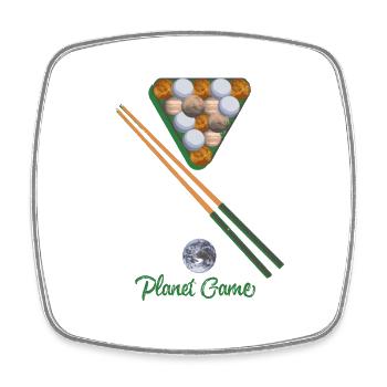 planet game,billard,planeten,planet,erde,spiel - Viereckiger Kühlschrankmagnet - Weiß - Vorne