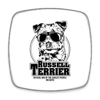 RUSSELL TERRIER coolest people dog saying dogs - Square fridge magnet - white - Front