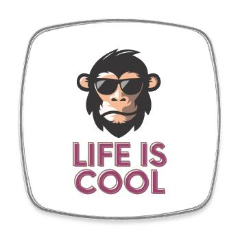 life is cool - Magnet carré - blanc - Devant