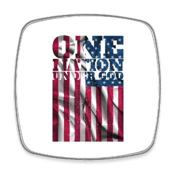 One Nation Under God - Square fridge magnet - white - Front
