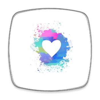 herz, bunt,pastell,malerei,aquarell,rosa,blau - Viereckiger Kühlschrankmagnet - Weiß - Vorne