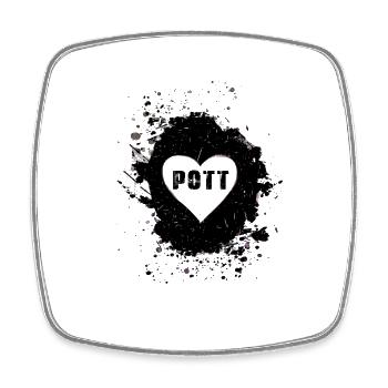 pott, herz graffiti ,schwarz,love,ruhrgebiet - Viereckiger Kühlschrankmagnet - Weiß - Vorne