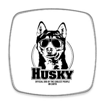Siberian HUSKY coolest people dogs saying - Square fridge magnet - white - Front