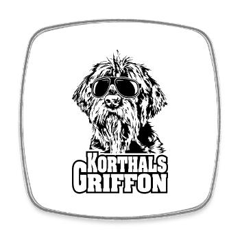 KORTHALS GRIFFON cool lunettes de soleil chien chien - Magnet carré - blanc - Devant