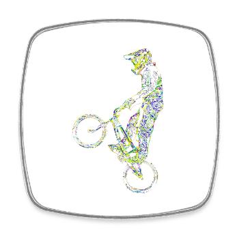 bmx racing - Square fridge magnet - white - Front