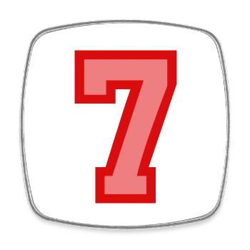 Cool Retro Retrostyle Jersey Number Back Number - Square fridge magnet - white - Front