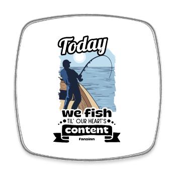 Pêcheur pêcheur Pêche Pêche Canne à pêche Cadeau - Magnet carré - blanc - Devant
