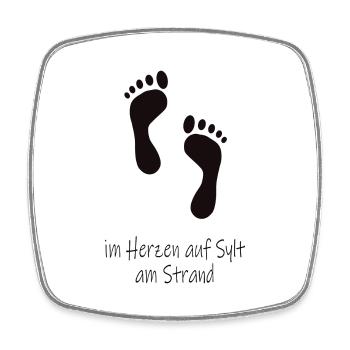 Im Herzen auf Sylt - Viereckiger Kühlschrankmagnet - Weiß - Vorne