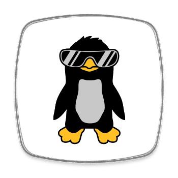 Sonnenbrille Pinguin cool Design - Viereckiger Kühlschrankmagnet - Weiß - Vorne
