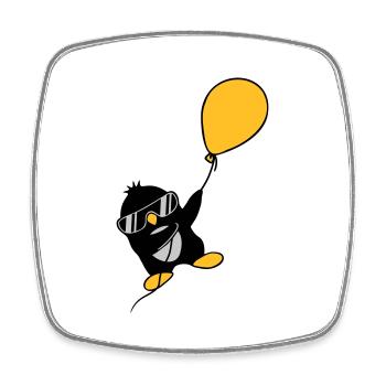 Le pingouin ballon s’envole - Magnet carré - blanc - Devant