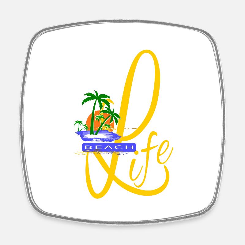 Beach Life - Le design pour les vacances parfaites - Magnet carré - blanc