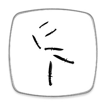 Messer icon - Viereckiger Kühlschrankmagnet - Weiß - Vorne