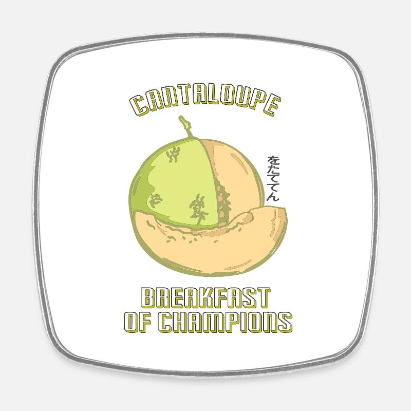 fruity and cool honeydew melon design - Square fridge magnet - white