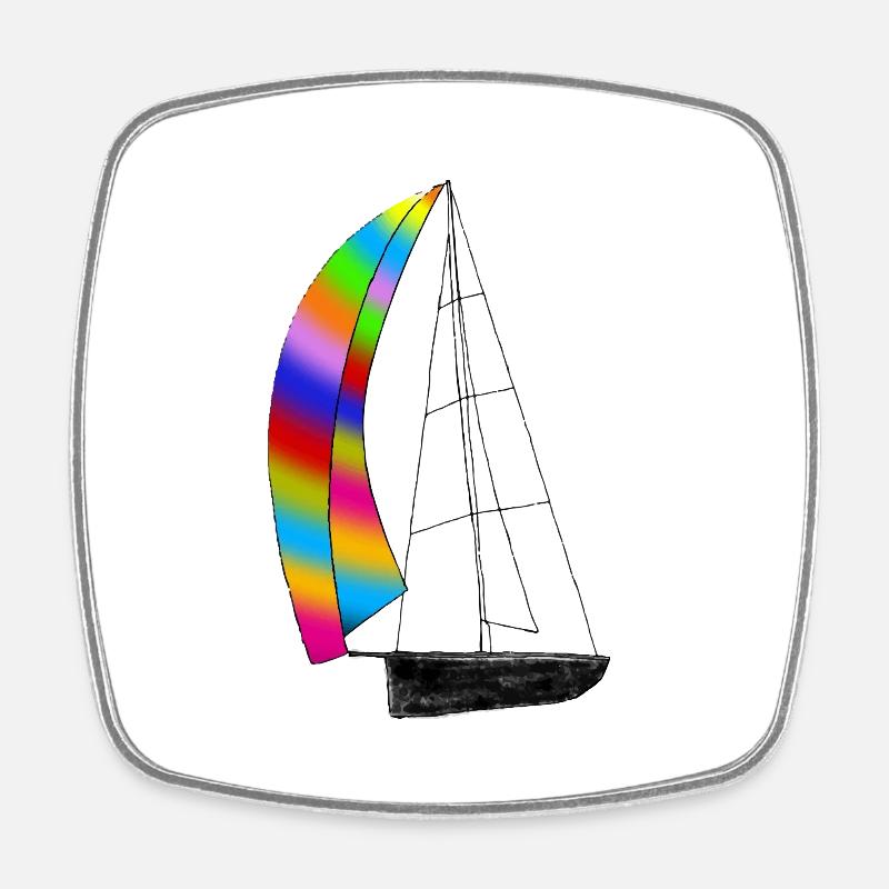 Bateau - Magnet carré - blanc