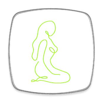 Dessin au trait silhouette féminine Visages féminins visage - Magnet carré - blanc - Devant