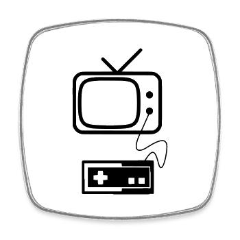 RETRO GAMING - Viereckiger Kühlschrankmagnet - Weiß - Vorne