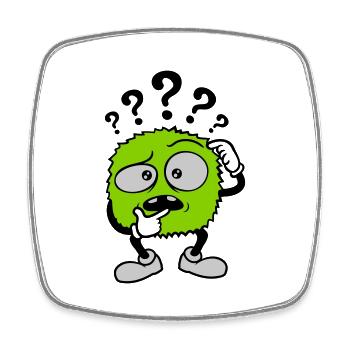 Question mark skeptical face comic - Square fridge magnet - white - Front