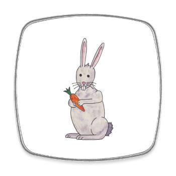lapin mignon lapin avec carotte - Magnet carré - blanc - Devant