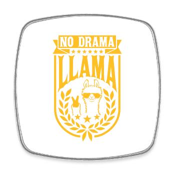 Emblem No Drama Llama - Square fridge magnet - white - Front