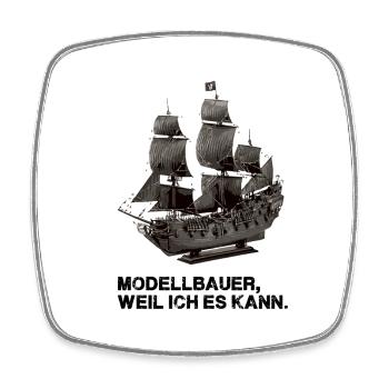 segelschiff,modellbau,modellbauer,weil ich es kann - Viereckiger Kühlschrankmagnet - Weiß - Vorne