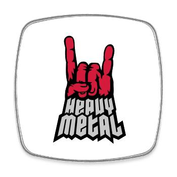 Heavy Metal Logo Handzeichen - Viereckiger Kühlschrankmagnet - Weiß - Vorne