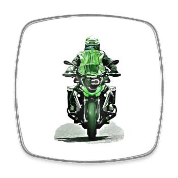 GS Motorradfahrer grün - Viereckiger Kühlschrankmagnet - Weiß - Vorne