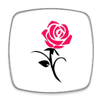 Rose - Square fridge magnet - white - Front