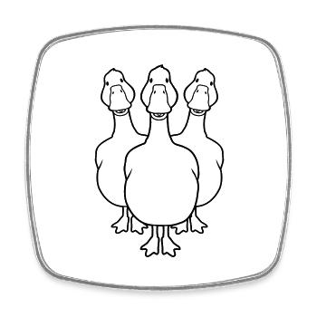 Crew Team cute geese - Square fridge magnet - white - Front