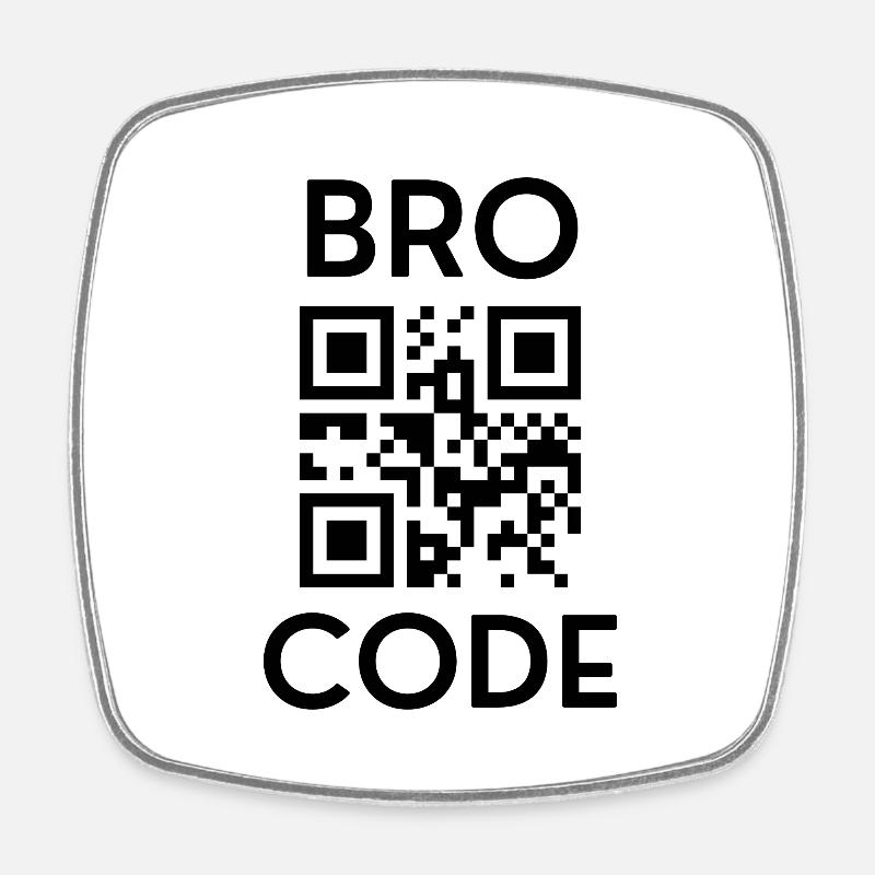 Drôle de code Bro - Magnet carré - blanc