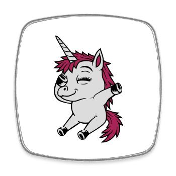 Dabbing Dancing Unicorn Party - Square fridge magnet - white - Front
