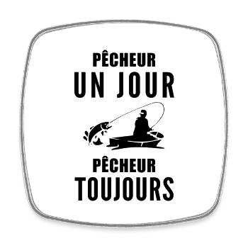 Pêcheur / humour pêche - Magnet carré - blanc - Devant