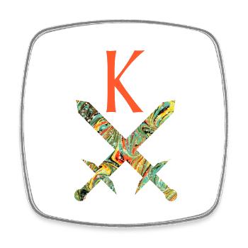 crossed swords e 200 k - Square fridge magnet - white - Front