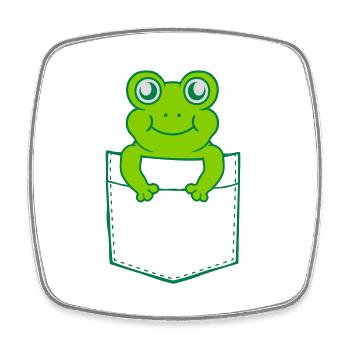 Sur le pouce Shirt Bag Frog Comic - Magnet carré - blanc - Devant