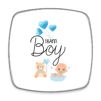 Team boy Gender Reveal Party Shirts - Square fridge magnet - white - Front