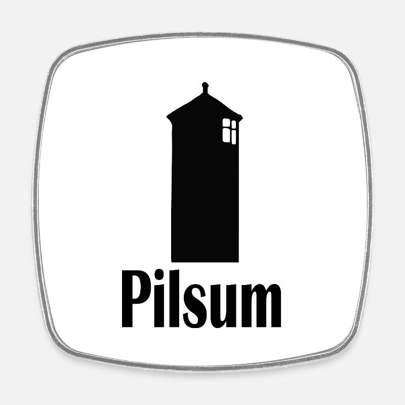 Pilsum Lighthouse - Square fridge magnet - white