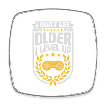 get older level up - Square fridge magnet - white - Front